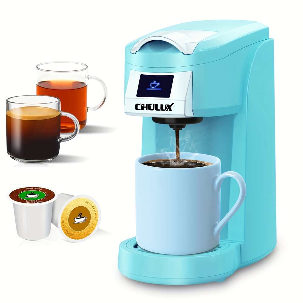 CHULUX Upgrade Serve CUP, Mini Maker Single Cup 5-12oz Brewer, 3 1 Hine voor K Cups Pod Capsule Gemalen Koffie Thee, One Touch Snel brouwen in minuten