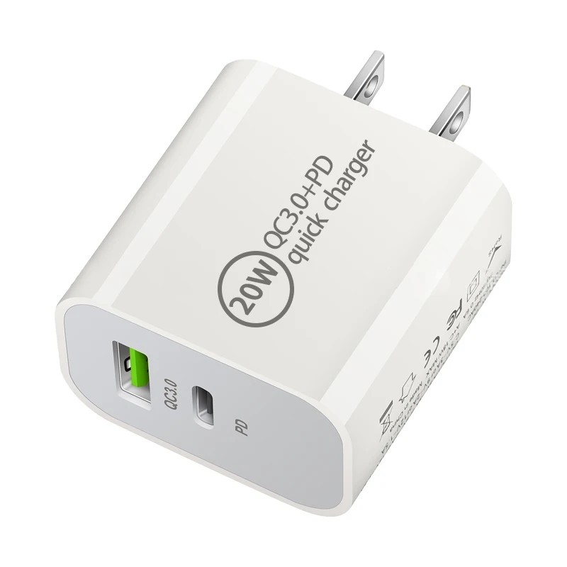 2 porty ładowarka USB Szybka ładunek 3.0 PD 20W Typ C Charger TELEFON FAJE Adapter ładowania dla iPhone'a 13 12pro Huawei Xiaomi Samsung