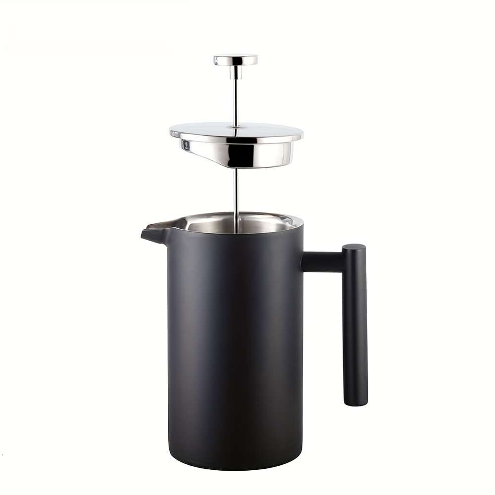 Aesthetic French Maker 304 Grade Stainless Steel Insulated Press Home, Travel, and Camping 12oz, 27oz, 34oz Available Black - Perfect Coffee Accessory for