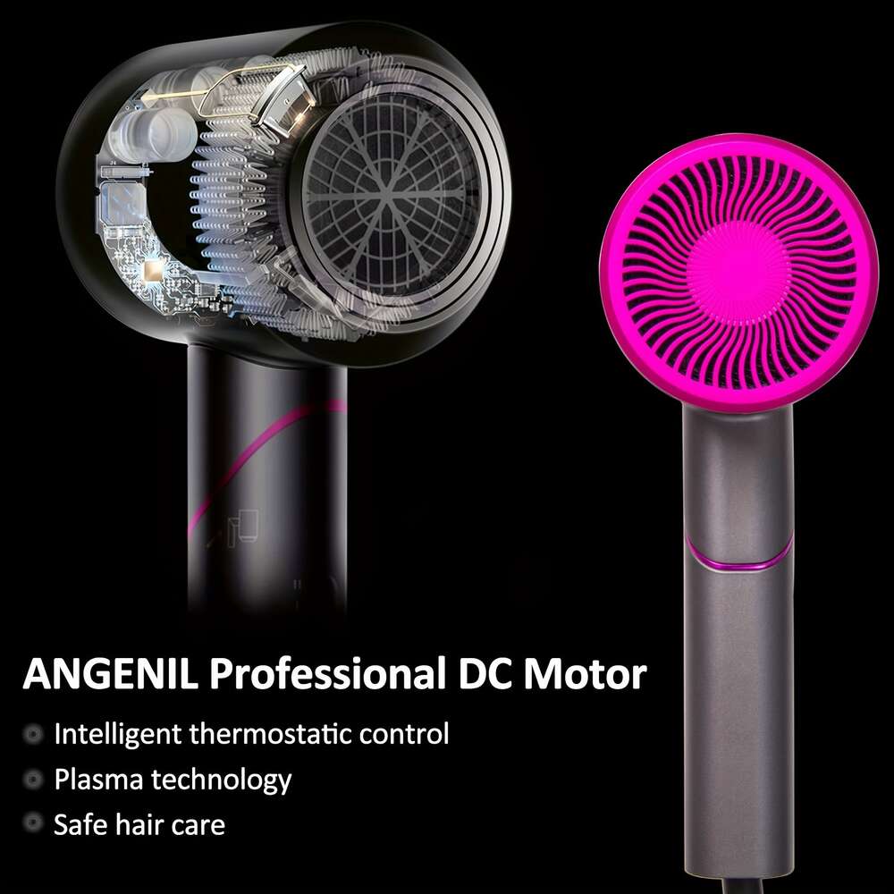 Professional Dryer Diffuser, 1800W Ionic Travel Blow Dryer, Foldable Handle, Constant Temperature Care Without Hair Damage, with Safety Plug Mother's Day Gift