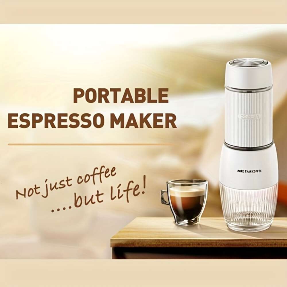 Tragbare 2-in-1-Kapsel-Espressomaschine, Handdruck, brühen Sie überall köstlichen Kaffee, gut für Reisen und Picknick
