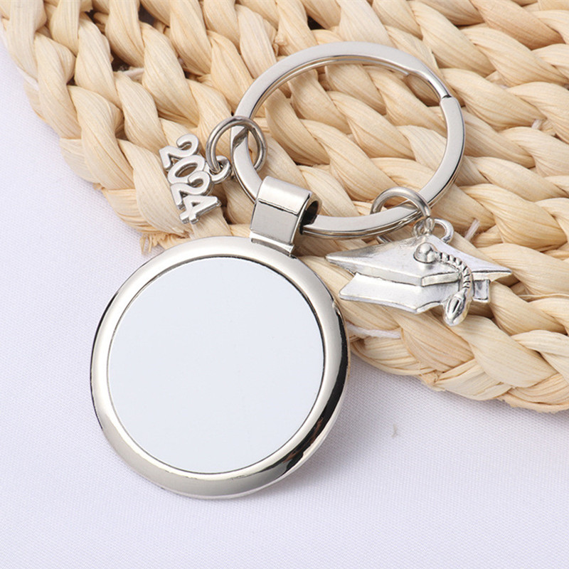 sublimation blank designer keychain DIY 2024 graduate graduation season key chain key holder carabiner bag charms keychains car key ring woman man friend gift