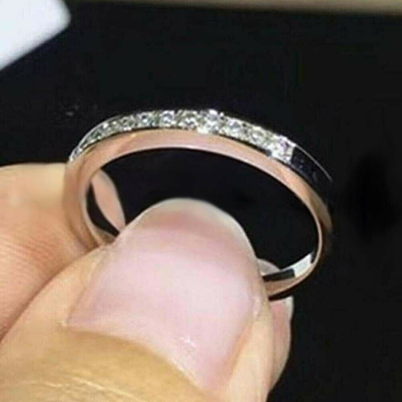 2024 Choucong Seis Garras Anéis de Casamento Joias Clássicas 925 Prata Esterlina Preenchimento Grande Corte Redondo 5A Zircão Cúbico CZ Diamante Mulheres Casal Conjunto de Anel de Noiva Presente