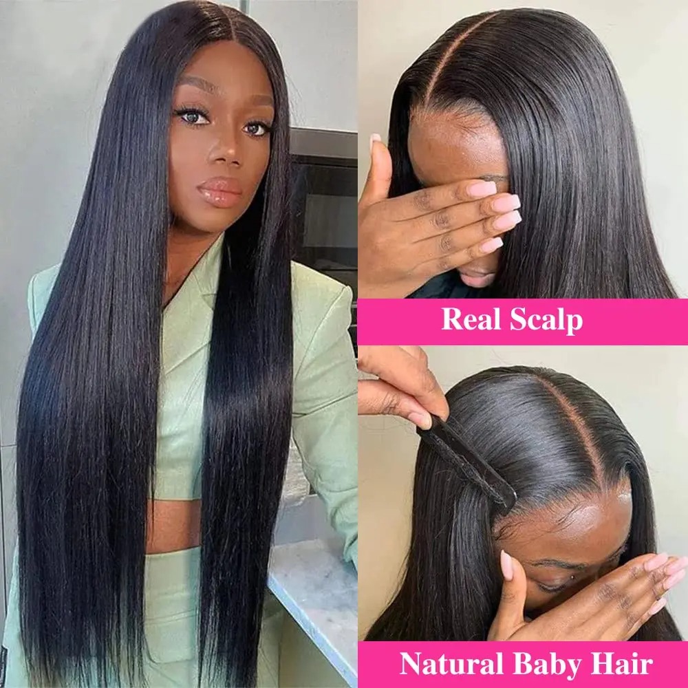 U Part Straight Human Hair Wigs Brazilian Hair No Leave Out Glueless Natural Color V Part Straight Human Hair Wigs for Women