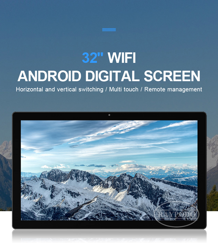 RAYPODO Monitor de tela sensível ao toque Android de 32 polegadas, solução definitiva de display digital Tablet PC Android de 32 polegadas