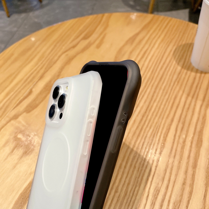 iPhone 15用の波粒穀物ソフトTPU電話ケース