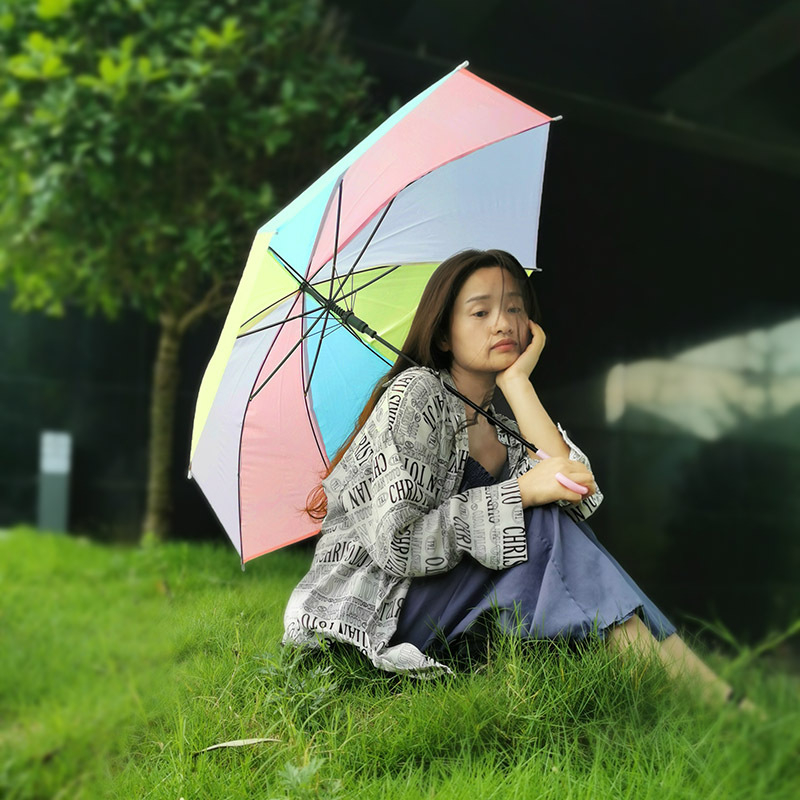 Guarda-chuva de arco-íris compacto, à prova de vento, aberto automaticamente, guarda-chuva de arco-íris para crianças, meninas, mulheres, homens alça de gancho