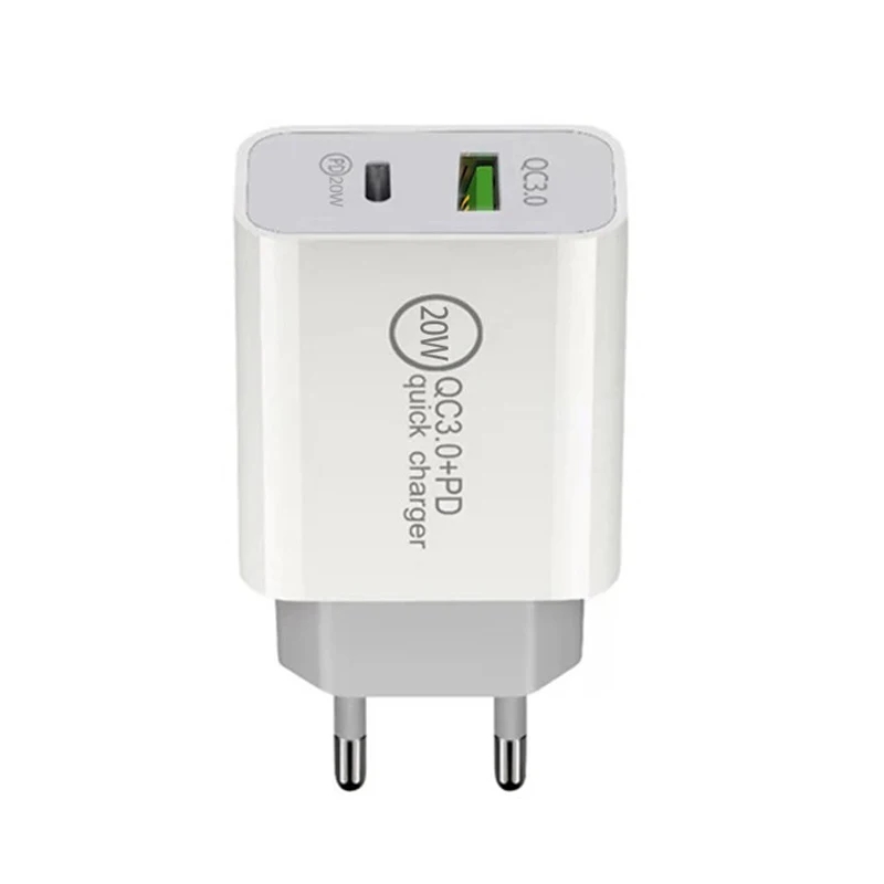 2 porty ładowarka USB Szybka ładunek 3.0 PD 20W Typ C Charger TELEFON FAJE Adapter ładowania dla iPhone'a 13 12pro Huawei Xiaomi Samsung