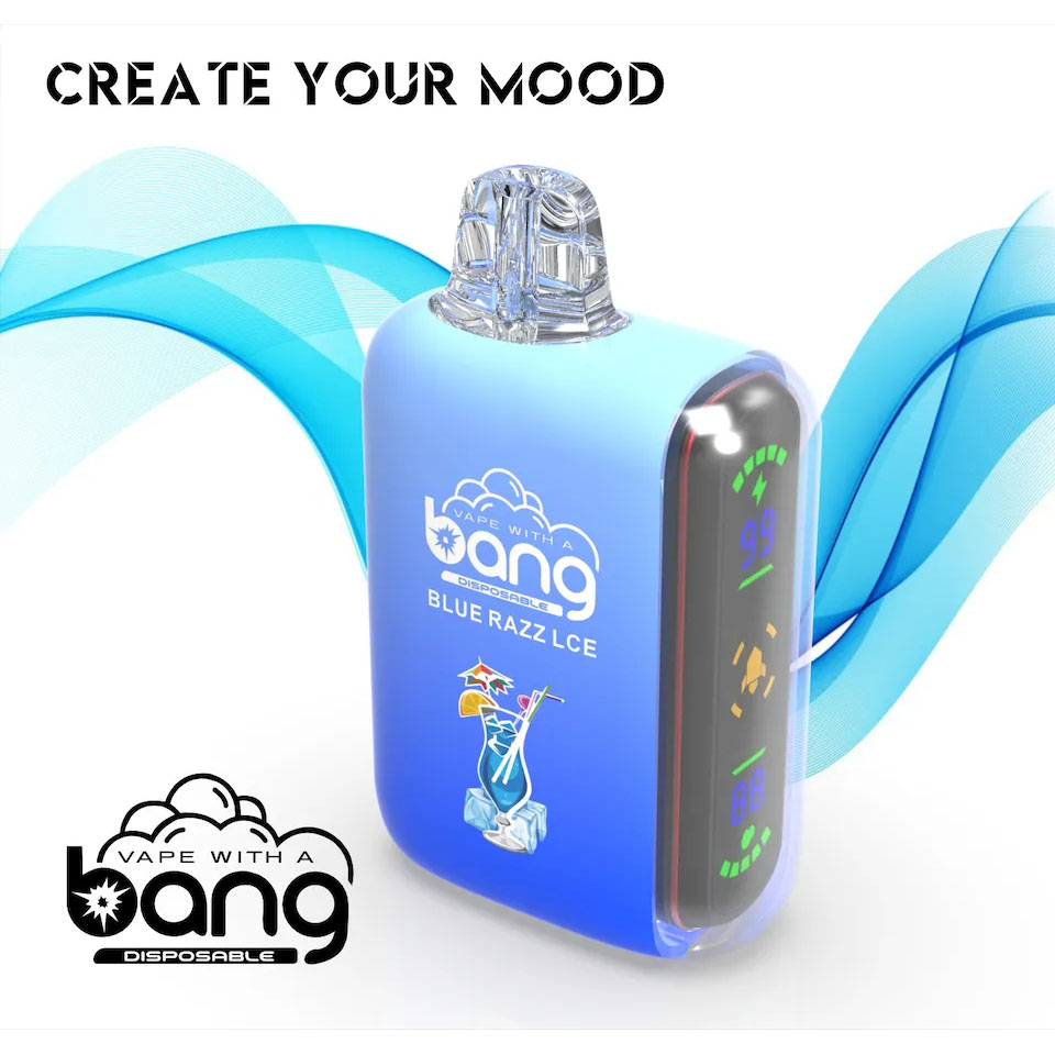 Original bang 18000 puff 18k uppladdningsbar engångsvapen Big Smart Screen Display Vaper Pen E Cigarett med 650mAh Battery 16 ml Förspillad bang Box 18000 18K