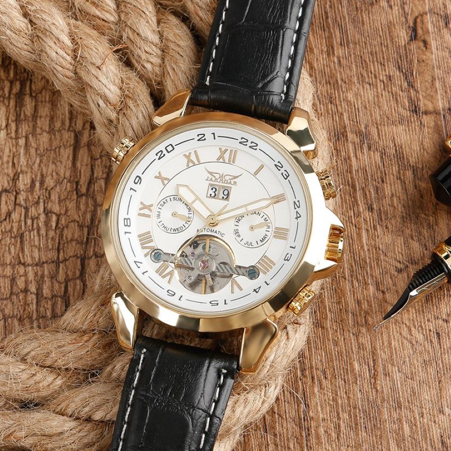 Reloj de pulsera automático con correa de cuero para hombre, nueva moda 2019, 289l