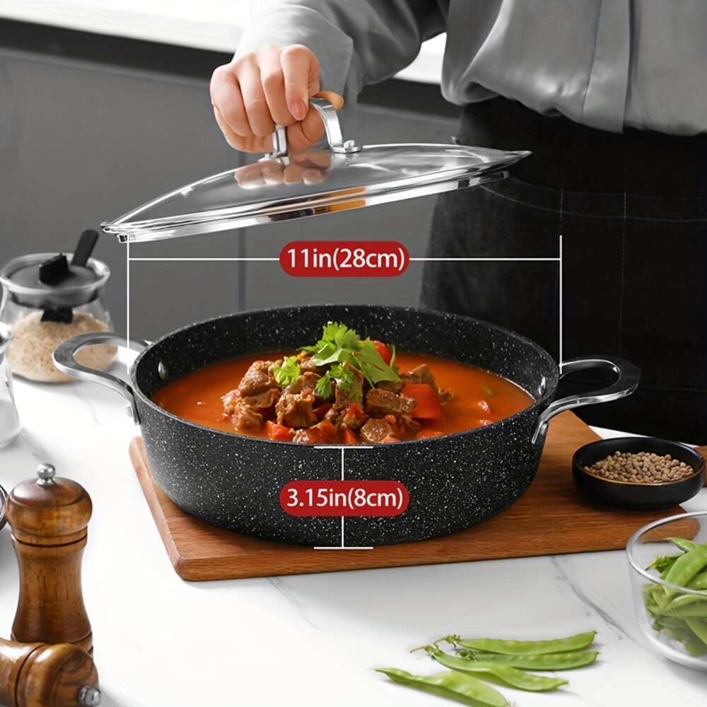 zuppa di orecchio doppia antiaderente con coperchio versatile in casseruola stufe a gas e elettriche - pentole da cucina