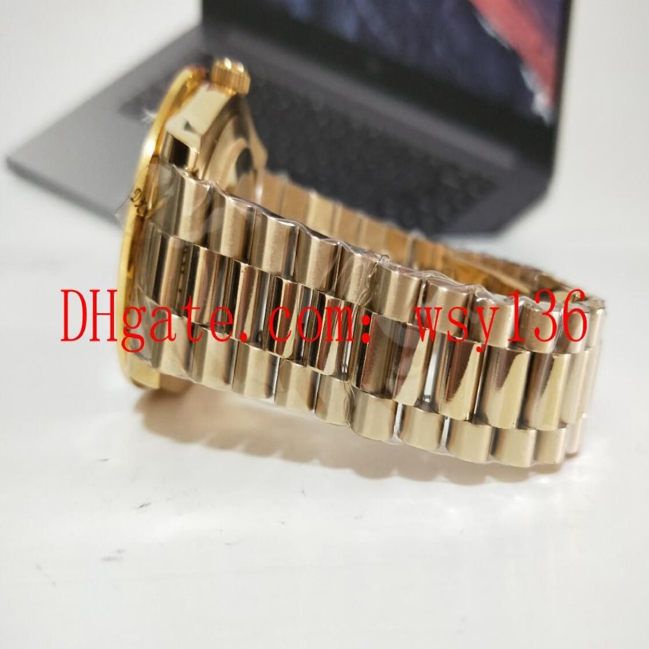 Luxo -vendo o mostrador vermelho de discagem de punho de pulso Date Date II 18K Amarelo Gold 41mm Presidente 228238 Diamond Men's Casual Watches302V