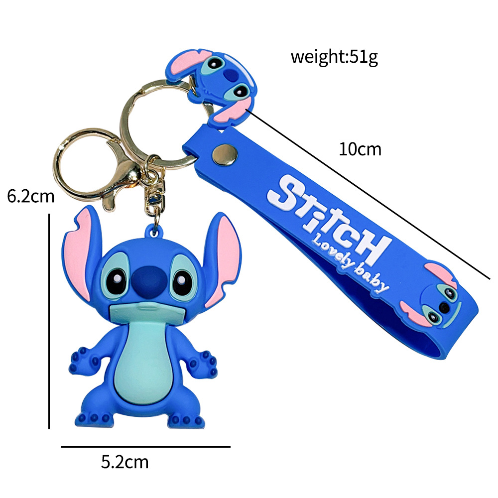 Fashion Cartoon Movie personnage Keychain Rubber and Key Ring pour sac à dos