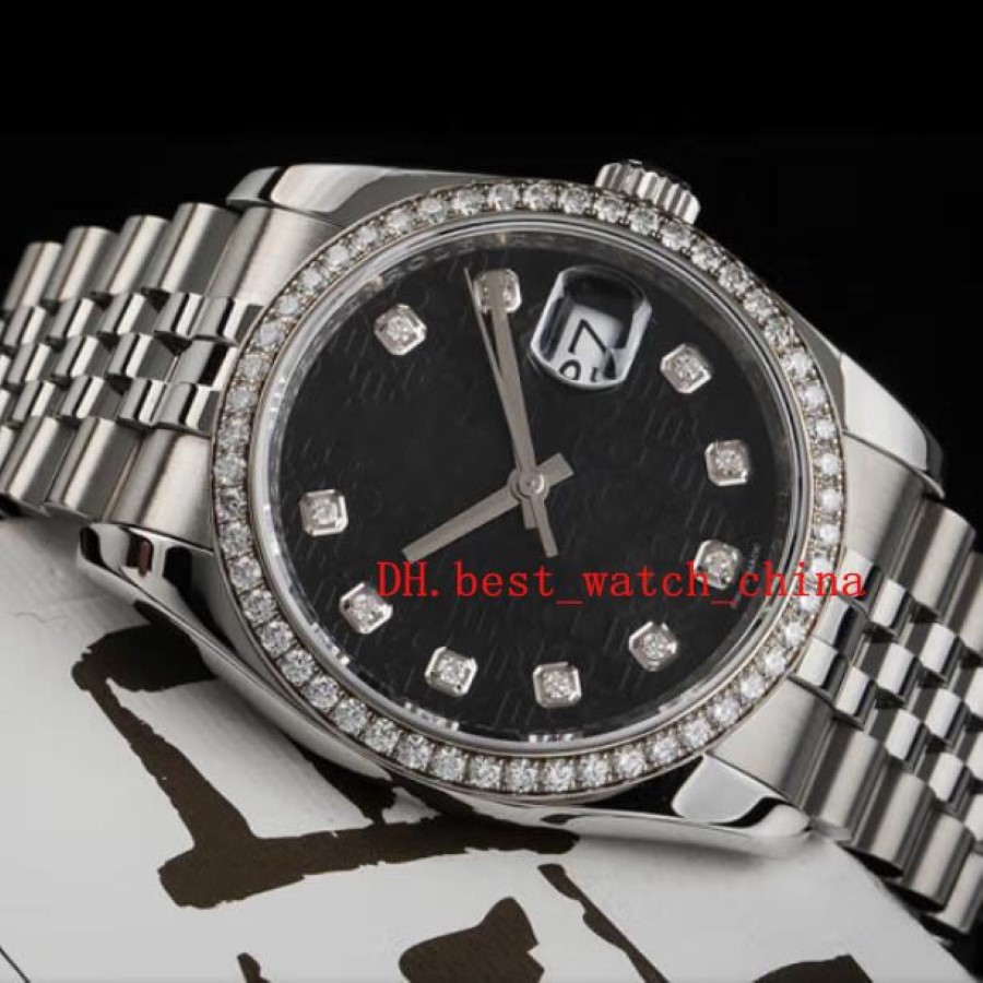 Assista Asia 2813 Sport 116244 Relino de 31mm de 36 mm masculino com diamante Print Memorial Black Memorial 2908