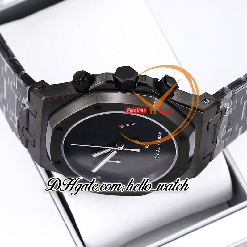 K8F 41mm 26238 1017 Alyx 9SM Designer VK Quartz Chronograph Mens Watch No Markers Dial Black Pvd Steel Bracelet Watches Watches Hellowatch A46A