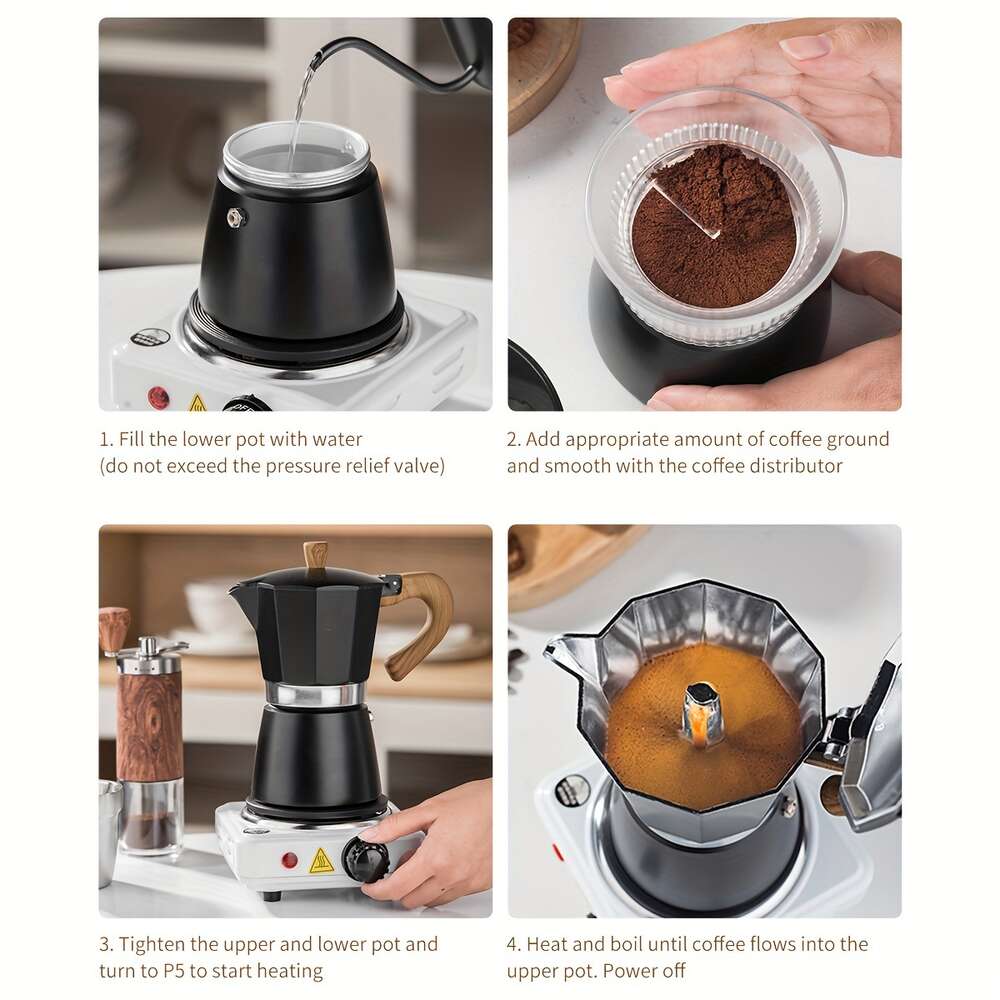 Espresso Classic Italian and Cuban Percolator Set, Travel Maker Set with Portable Bag, Included Moka Pot, Dosing Funnel, Grinder, Canister, Filter Paper,