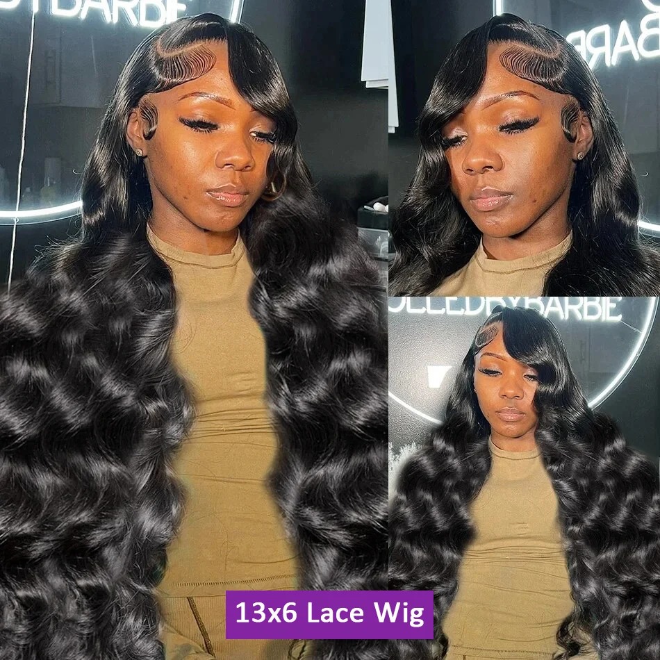 250 Dichte 13x6 Body Wave Lace Front Perücke brasilianische 30 40 Zoll HD transparente 13x4 Lace Frontal Echthaar Perücke für Frauen