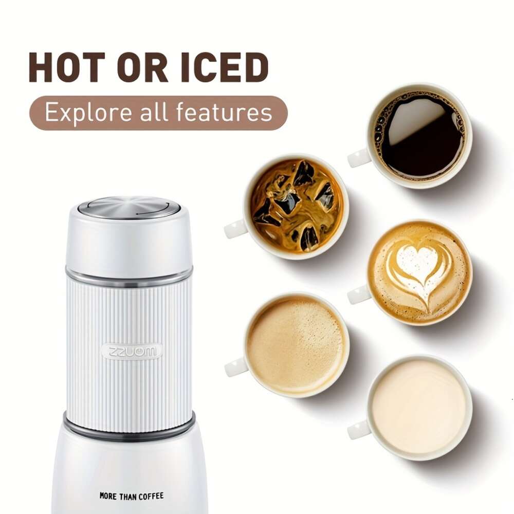 2 em 1 Cápsula portátil Fabricante Espresso, pressão da mão, café delicioso em qualquer lugar, bom para viagens e piquenique