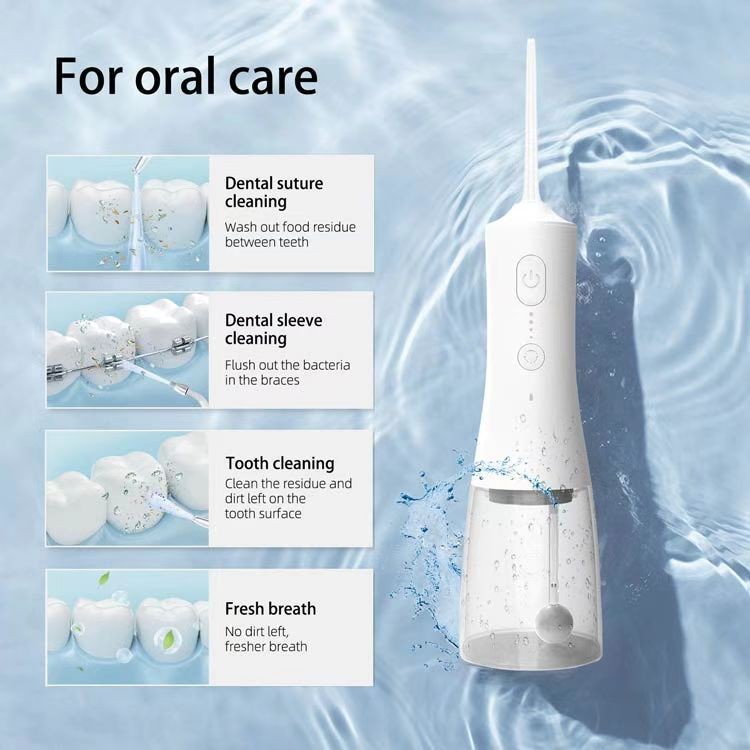 Oral care tool - USB rechargeable portable oral irrigator, 300ML large capacity water tank, waterproof design, cleaner and more hygienic, deep cleaning