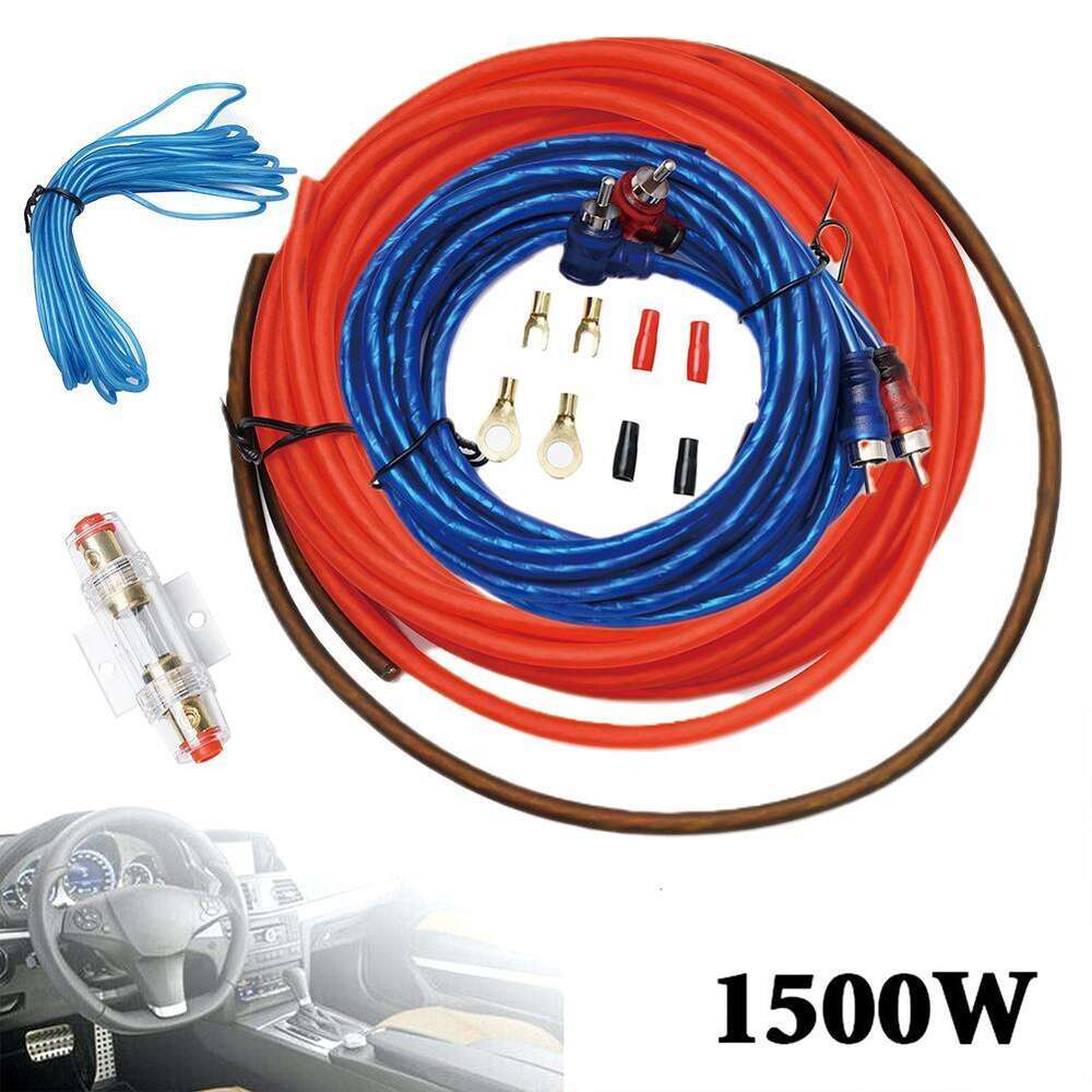 Ny 60 amp hållare 8GA Subwoofer Högtalare Bil Audio Wire Wiring Förstärkare Installationsledningar RCA Power Cable Fuse