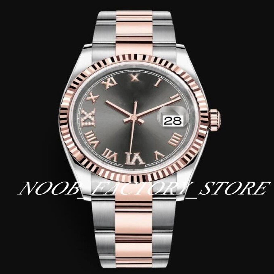 7 modèles Modèle de montre d'usine Date de 36 mm Suise en acier en or rose Rose 2813 Mouvement automatique Calendrier pour hommes Montres Gift Original 307i