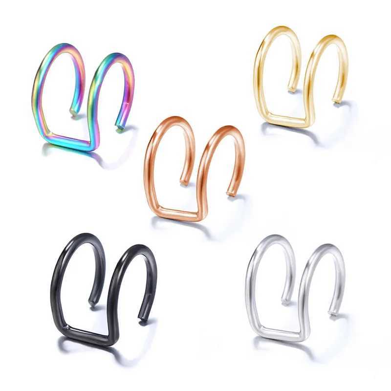 Hoop Huggie 5 pièces/ensemble de manchons d'oreilles sans perforations, clips d'oreilles, fausses boîtes en carton, bijoux de mariage pour femmes, 24326