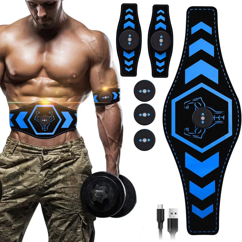 Zaagmachines Abdominal Muscle Stimulator Ems Trainer Usb Connect Abs Fiess Equipment Training Gear Muscles Electrostimulator Toner Massage