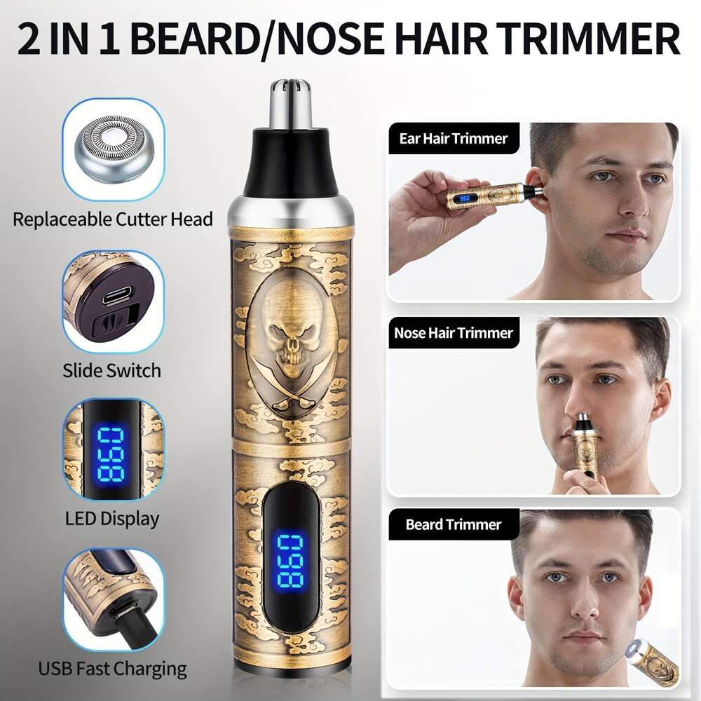 Professional Clipper for Men, Electric T-blade Trimmer Cordless Mens Beard Nose Trimmers Three Types Barber Clippers Rechargeable Men Hair Cutting Grooming Kit