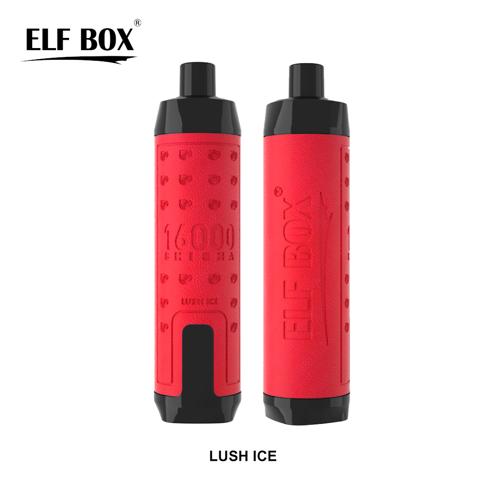 Elf Box Shisha 16000 Hookah 15000 Puffs Vapes descartáveis Fluxo de ar ajustável Bobina de malha recarregável 0% 2% 3% 5% 12 sabores Puff 16K 15K