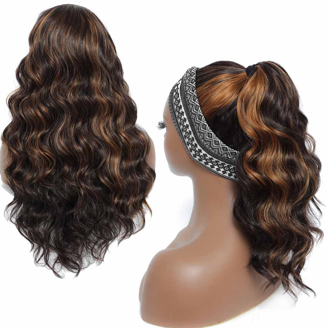 Vurgulama insan saç 26 inç vücut dalgası dantel ön peruk ombre renkli peruk brezilya kahverengi bal sarışın sentetik peruklar kadınlar için