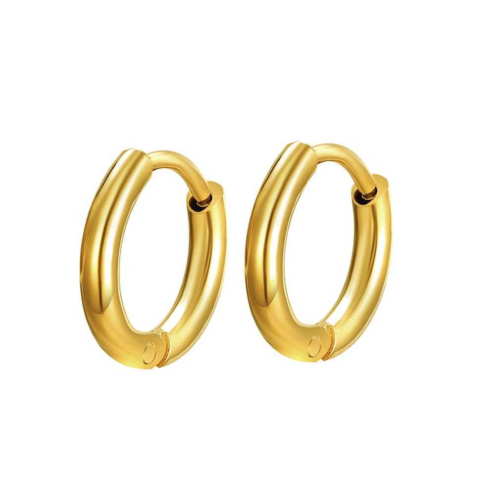 Hoop Huggie Runde Ohrringe aus Edelstahl, 1 Paar/2 Stück, kleine Creolen für Damen, 2022, Anti-Allergie, modisches Geschenk für Hochzeit, 240326