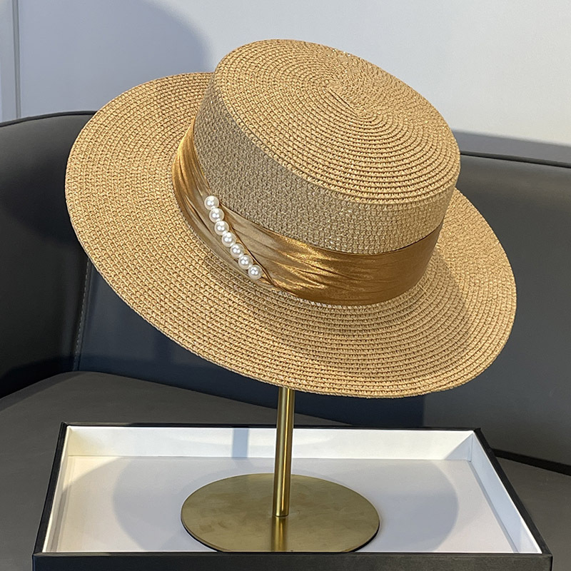 نساء مسطحة للسيدات قبعة شمس النساء أزياء واسعة الحافة قش القبع