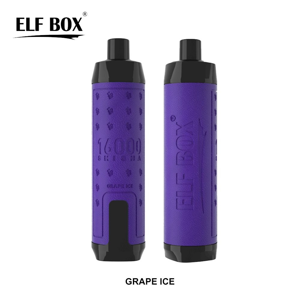 Elf Box Shisha 16000 Puffs Puff 16k Einweg-Vape LED-Anzeige Netzspule E-Zigaretten Einstellbarer Luftstrom Vorgefüllter 28-ml-E-Liquid Wiederaufladbarer 600-mAh-Akku-Vaper