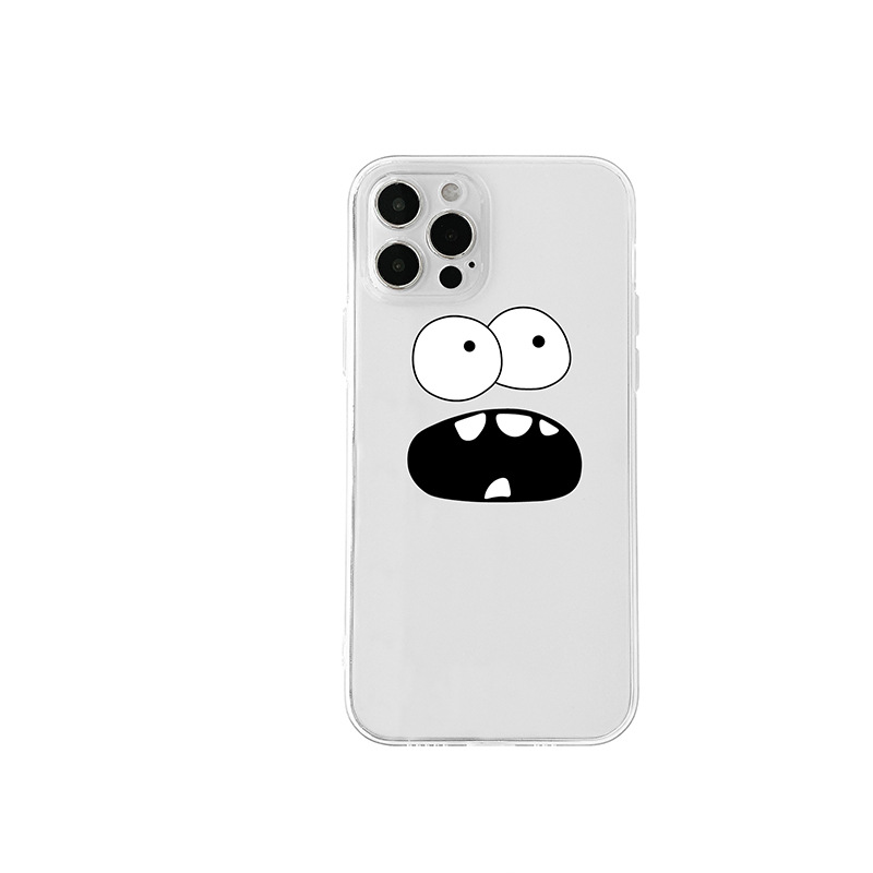 För iPhone 12mini 13 11PROMAX 7/8 Plus XRS Soft TPU Shell Funny Emo Personlighet för män och kvinnorfodral F0014