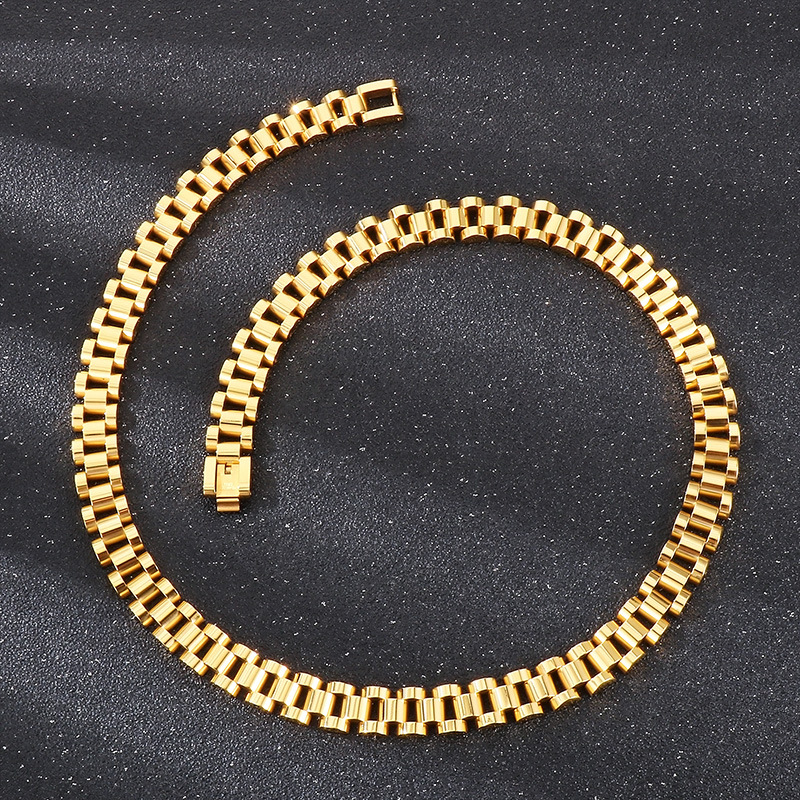 10MM Punk Miami 18K Gold Plate Bracelet Collier Bracelet Bracelet Pour Hommes Femmes Hiphop En Acier Inoxydable Montre De Luxe Bracelet Chaîne Ras Du Cou Colliers Bijoux