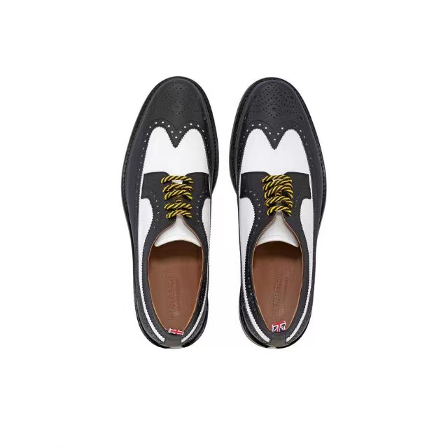 Leather designer dress shoes mixed color white luxury casual shoes retro classical floor embroidery men shoes high-heeled lace-up scarpe