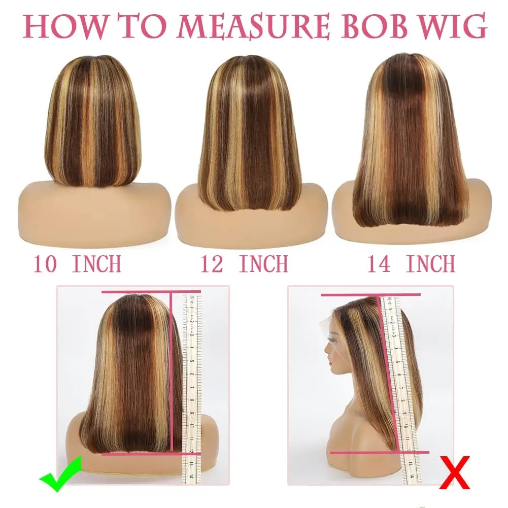 Glueless Highlight Wig Human Hair rakt 13x4 Spets främre mänskliga hår peruker ombre honung blond mittdel spets frontala peruker