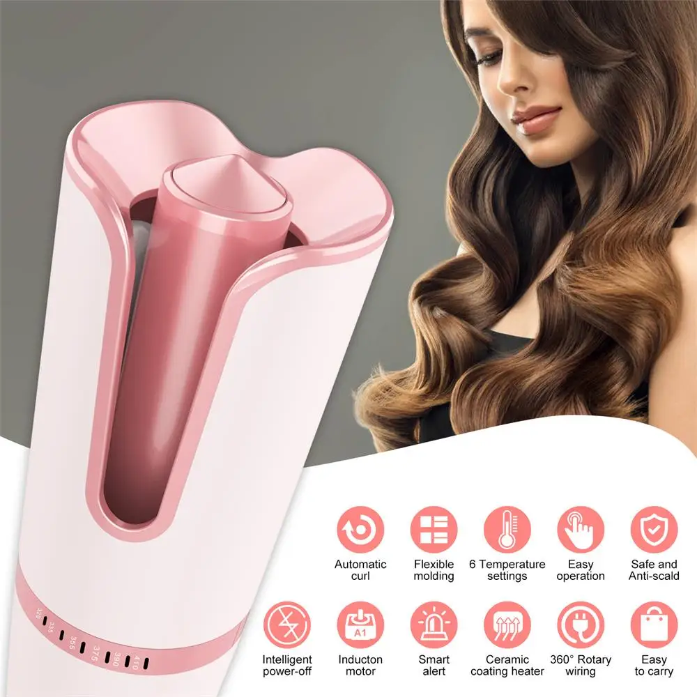 Ferros de ondulação automática antiperm modelador de cabelo para mulheres rolos de cabelo íon negativo curling ferro onda ferramenta estilo mágico