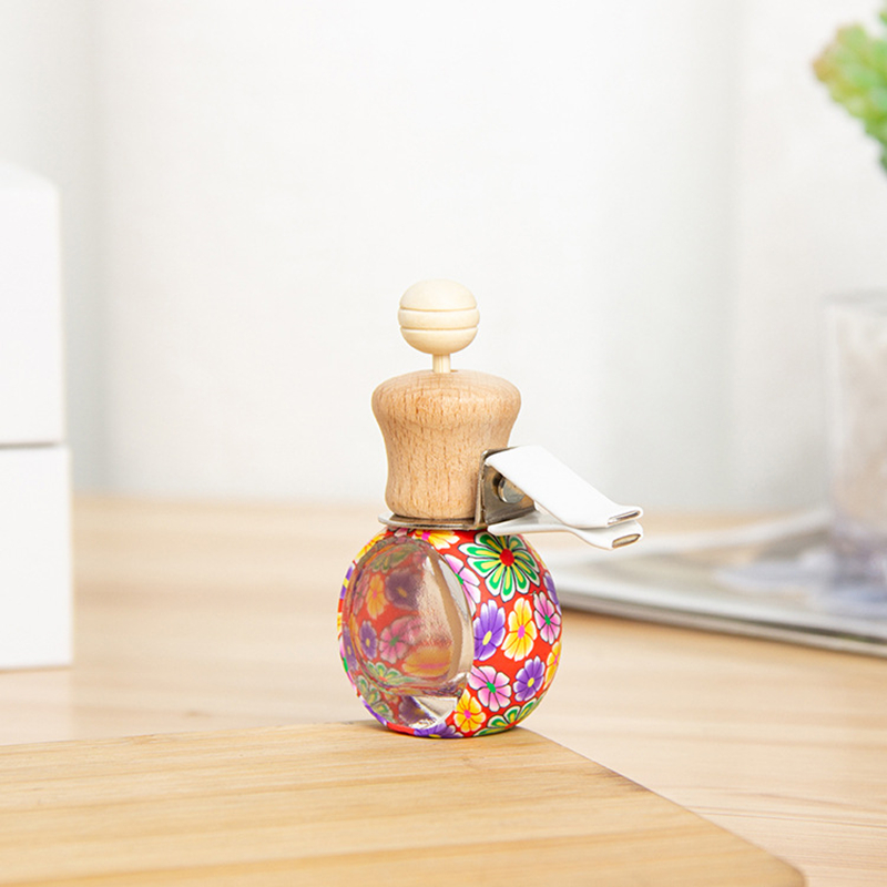 Perfume Bottle Stained Glass Car Aromatherapy Diffuser Bottles Mini Car Air Freshener Diffuser Pendant Scent for Caravan