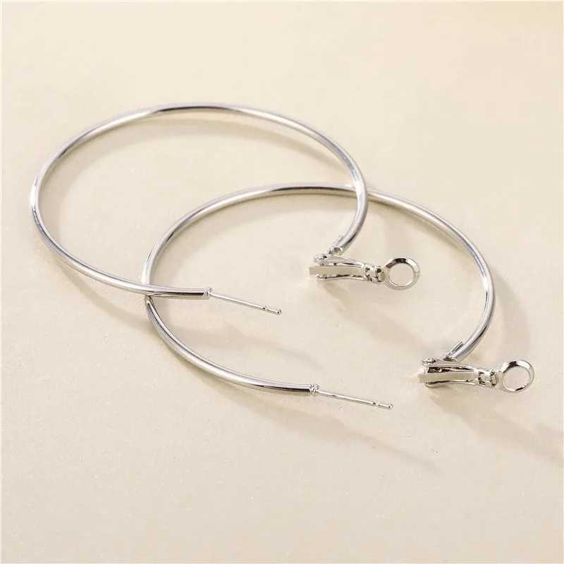 Hoop Huggie 4CM 5CM 6CM Femmes Grand Anneau Boucles D'oreilles Hip Hop Rock Température Simple Boucles D'oreilles Rondes Bijoux Blinkos Ornamentos Orejeras 240326