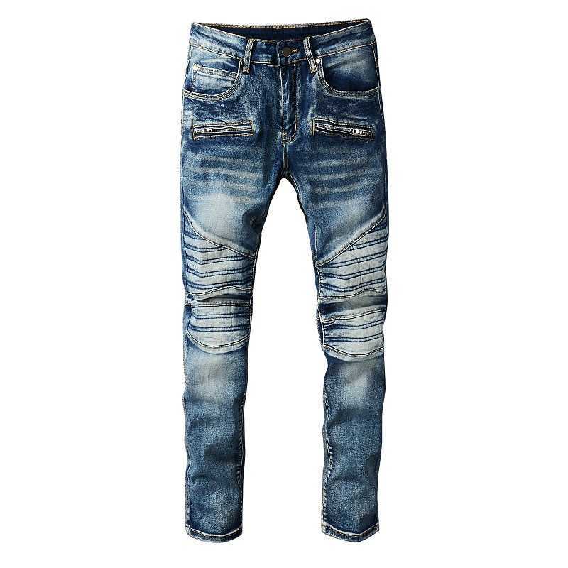 Trendamiri 1093 Street Trend Light kniepatch jeans met stretch