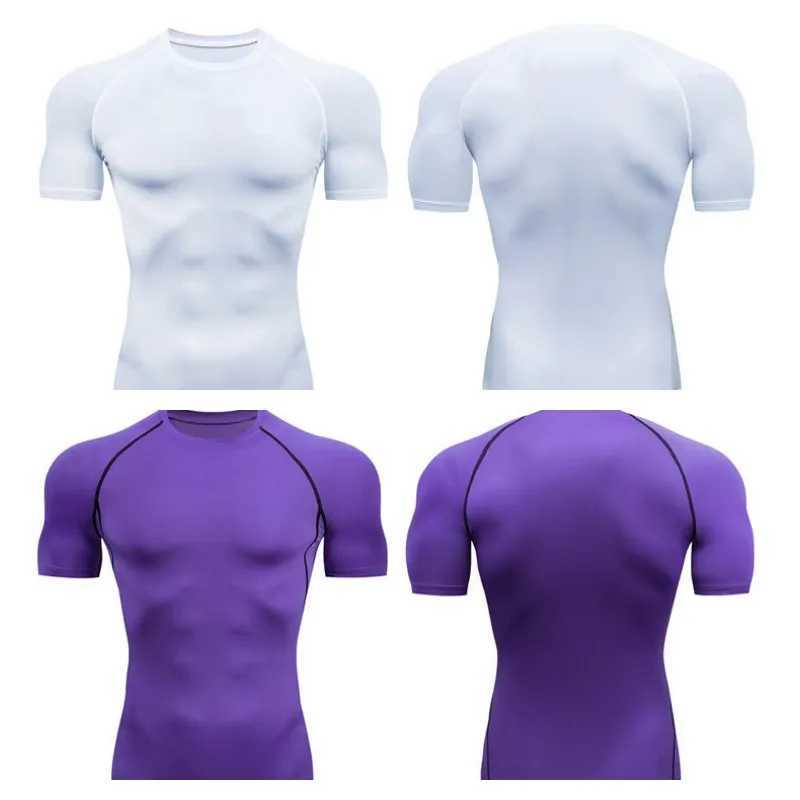 Men's T-Shirts Mens Fitted Short Sleeve Running T-shirt Fitness Running T-shirt Sports Clothing For Gym Quick Dry 240327