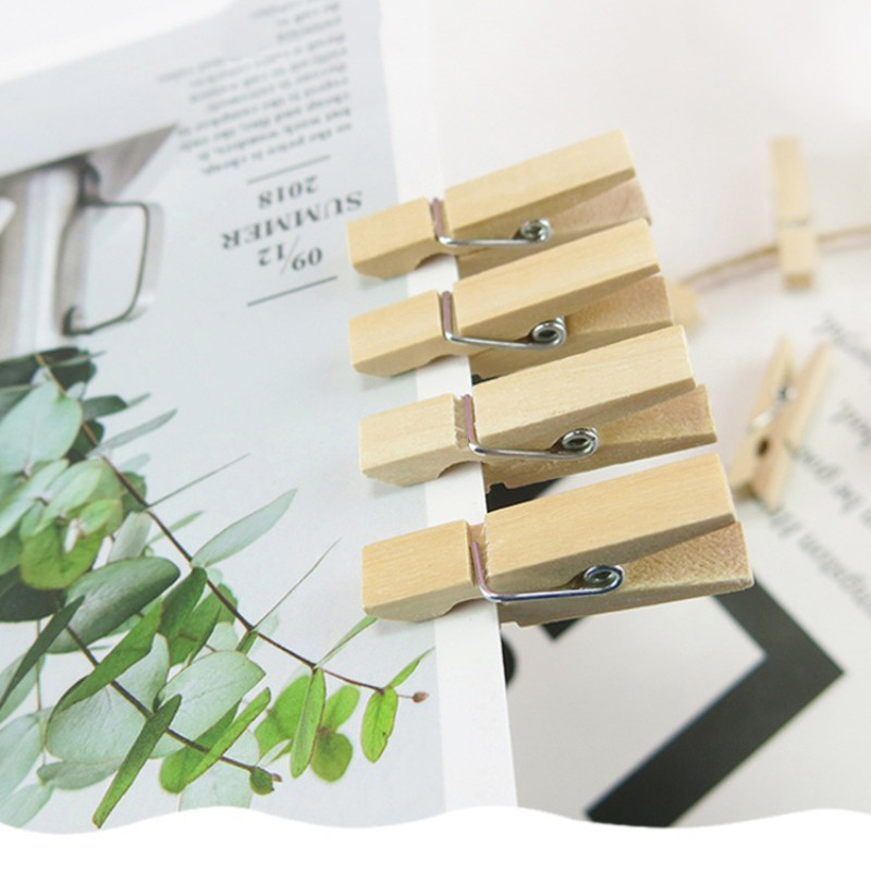 Natural Wooden Clips Photo Clamp Clothespin DIY Wedding Party Craft Decoration Clip Pegs 25/35/45/60/72MM