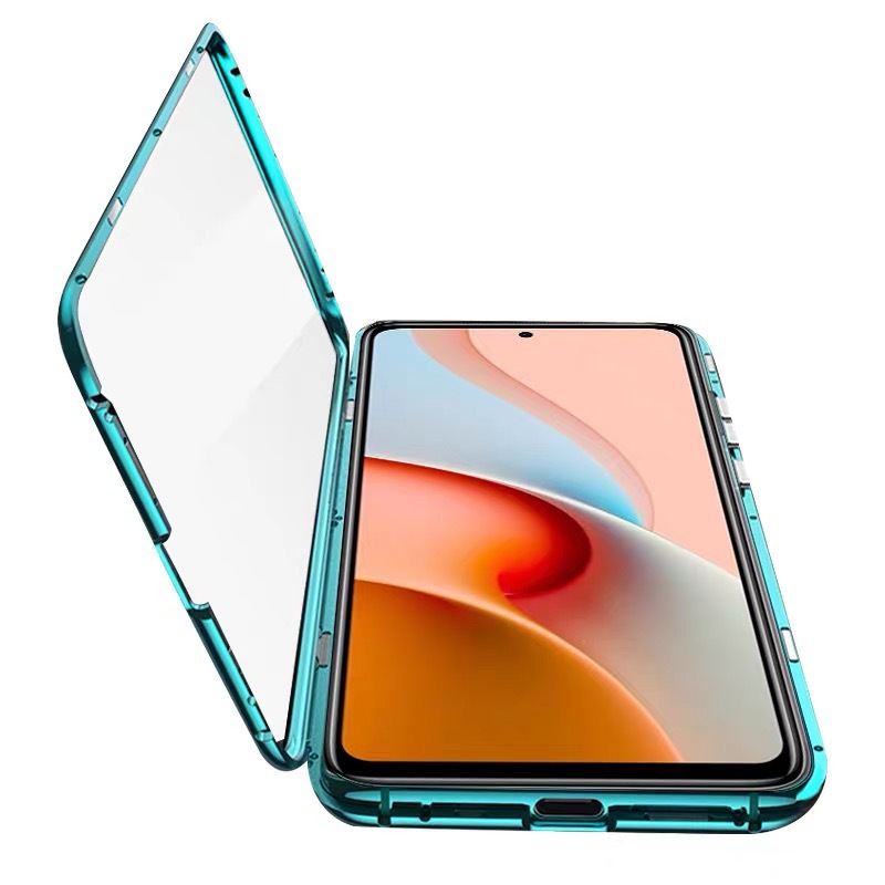 Magnetisch Voor Xiaomi 14 Ultra 13T Redmi Note 13 Poco M6 Pro X6 Case Metalen Frame Glas Film aluminium 360 Bescherming Volledige Dekking