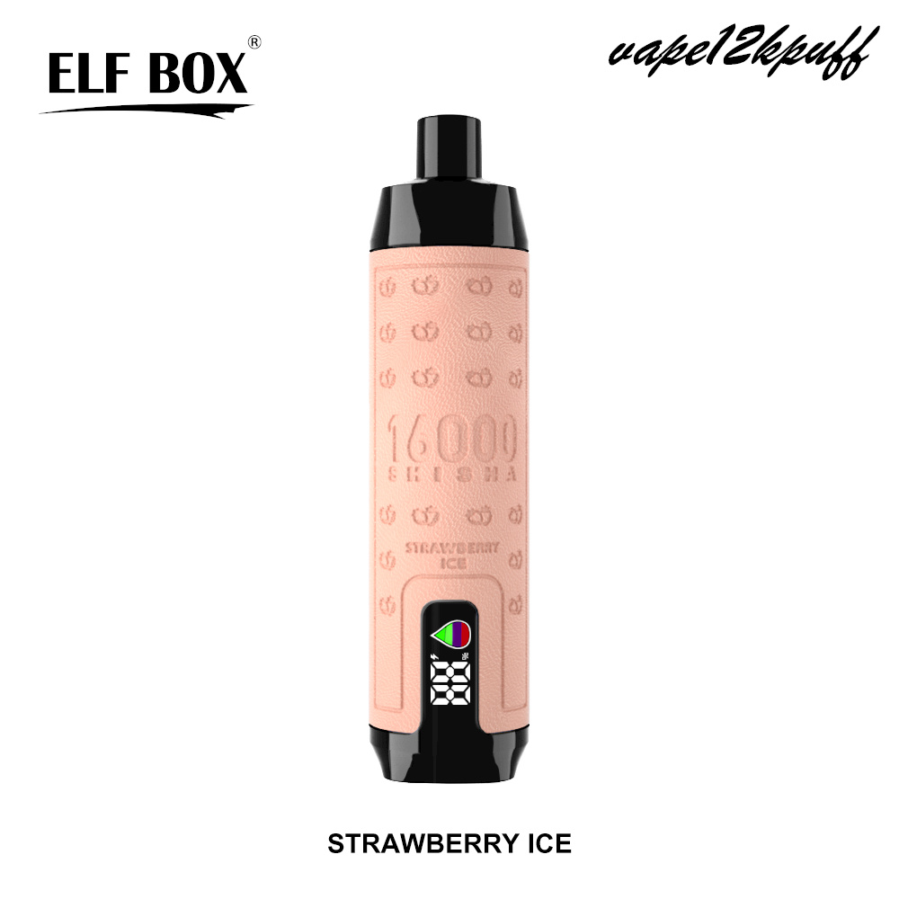 Elf Box Puff 16000 16k Pufos de Pufos Vape Disponível Autêntico Caixa de Elfos Autênticos Bobina de Malha de Malha Recarregável E-CIGARETTE 0% 2% 3% 5% 12 FLAVORES Pen LED Tela Trel