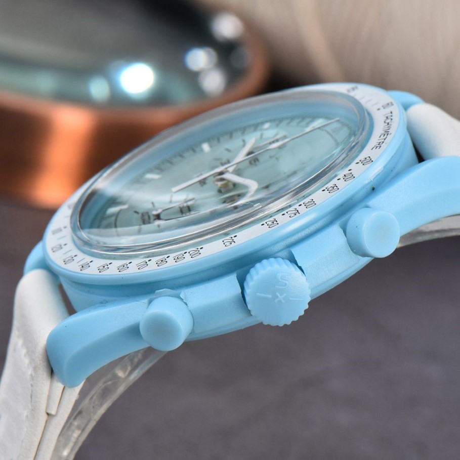 Fashion Planet Moon Watches Mens Top Luxury Brand Waterproof Sport Wristwatch Chronograph Leather Quartz Clock Relogio Masculino240n