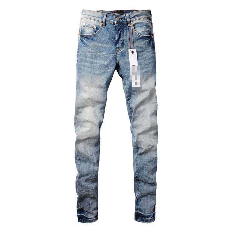 2023 Bär koreansk utgåva Youth Fashion Blue Trendy Slim Fit Jeans Mens Pants