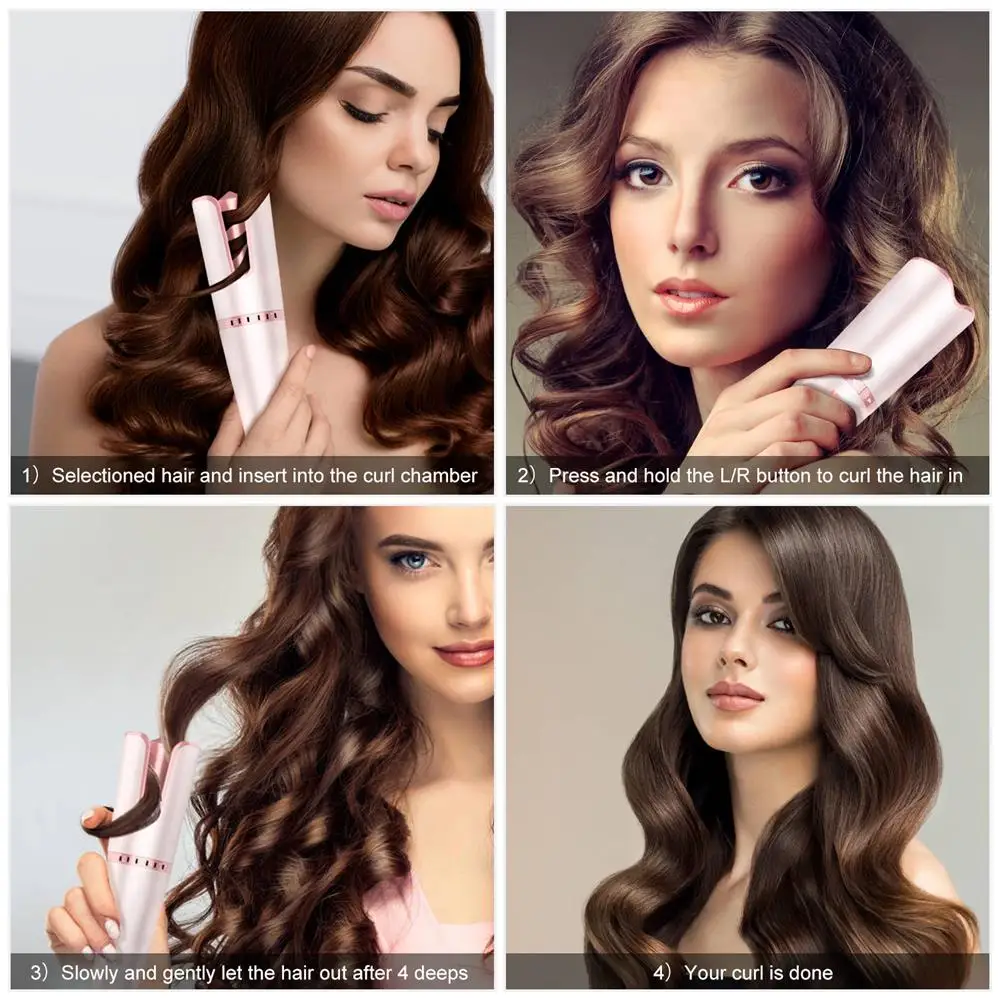 Ferros de ondulação automática antiperm modelador de cabelo para mulheres rolos de cabelo íon negativo curling ferro onda ferramenta estilo mágico