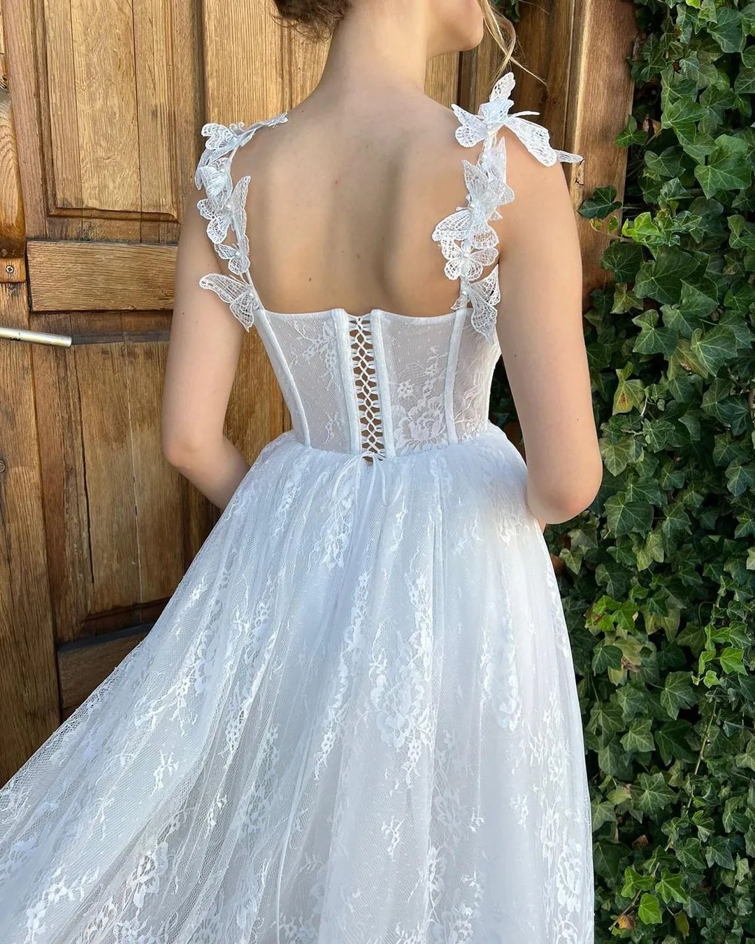 Elegant White Homecoming Dresses Spaghetti Sweetheart Lace Prom Party Gown Tea Length Homecoming Dress A Line