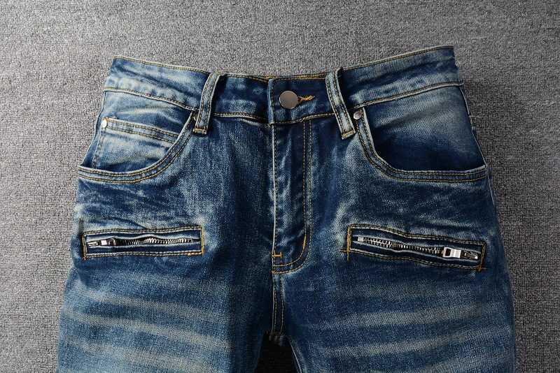 Trendamiri 1093 Street Trend Light kniepatch jeans met stretch